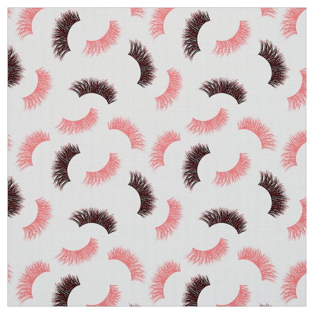 Tissu Lashes et mascara avec motif de parties scintillan (Échantillon)