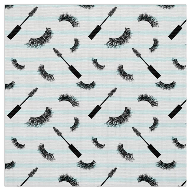 Tissu Lashes et mascara avec motif parties scintillant a (Échantillon)