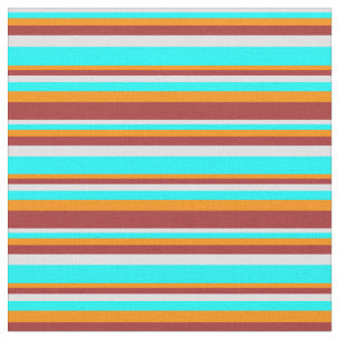 Tissu Lavande, Aqua, Orange foncé et Brown