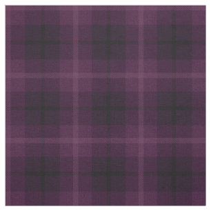 Tissu Lavande chaude profonde, plaid noir/rose de prune,