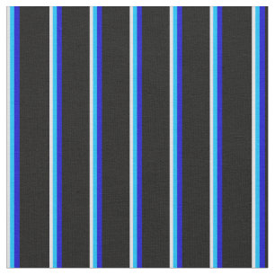 Tissu Lavande, Ciel Profond Bleu, Bleu & Noir Motif