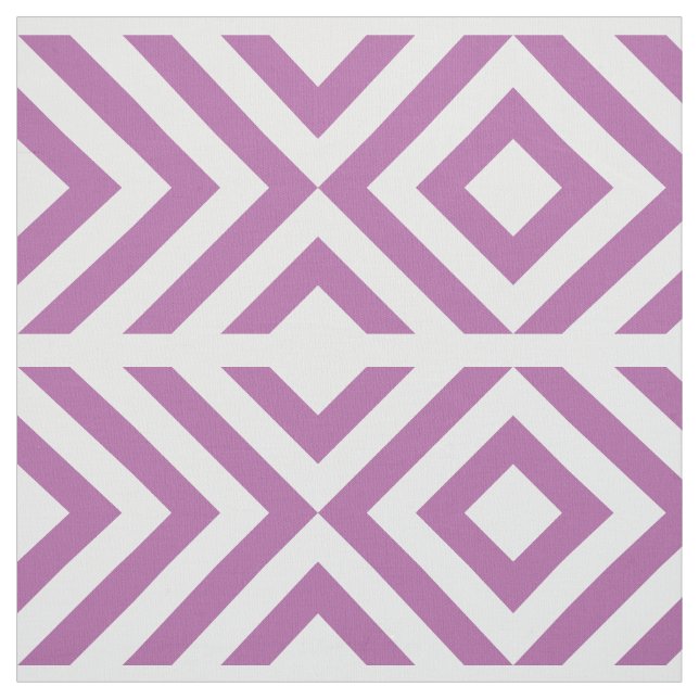 Tissu Lavande et chevrons blancs et diamants (Échantillon)