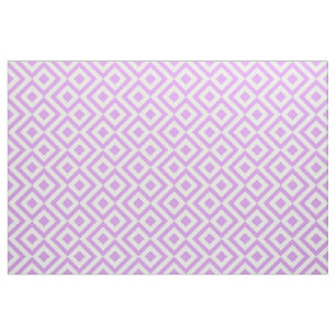Tissu Lavande et motif géométrique de méandre de blan