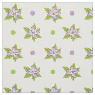 Tissu Lavande lièvre violet et pois mignon floral