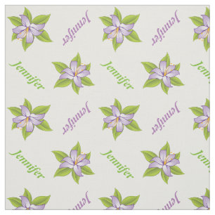 Tissu Lavande lily violet nom fleuri personnalisé