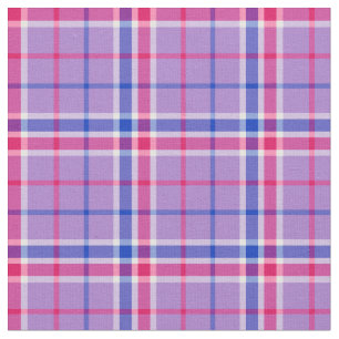 Tissu Lavande lumineuse, magenta, et plaid bleu