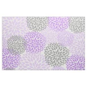 Tissu Lavande Purple Gris Gris Moderne Dahlia imprimé f