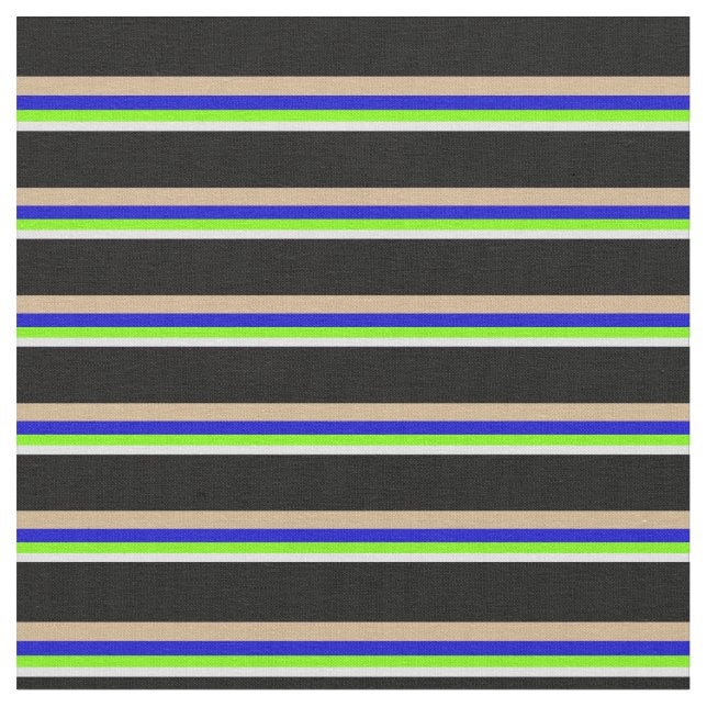 Tissu Lavande, Vert, Bleu, Tan & Motif noir (Fermer)