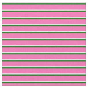 Tissu Lavande, vert foncé et lignes de couleur rose chau