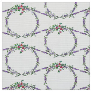 Tissu Lavande Vintage Rose rouge et Eucalyptus