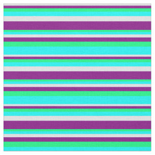 Tissu Lavande, Violet, Vert & Cyan Grandes Couleurs