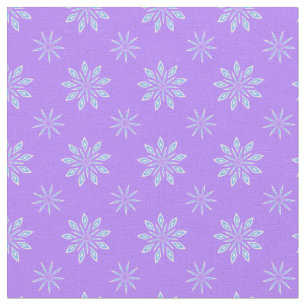 Tissu Lavender Blue White Star Snowflake Motif