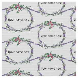 Tissu Lavender Vintage Red Rose and Eucalyptus