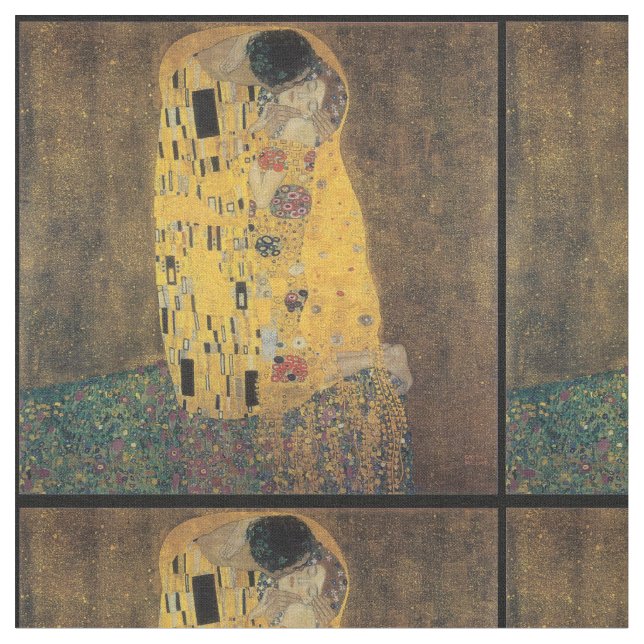 Tissu Le baiser, reproduction, peinture de Gustav Klimt, (Fermer)
