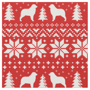 Tissu Le berger australien silhouette le motif de Noël