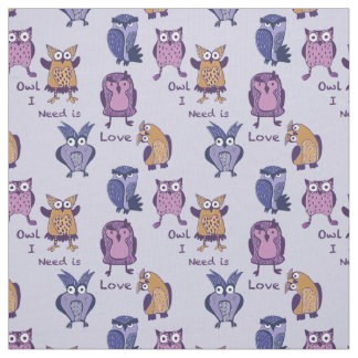 Tissu Le besoin du hibou I est amour