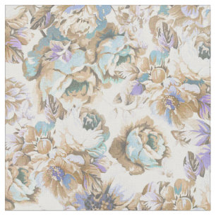Tissu Le bohémien rougissent les roses turquoises bruns