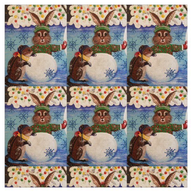 Tissu "Le bonhomme de neige de Mme Butterfield" (Échantillon)