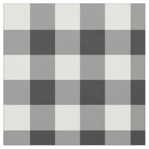 Tissu Le Buffalo Check White and Black Carrés Plaid