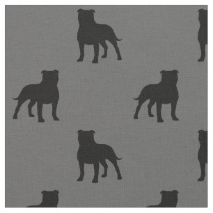 Tissu Le bull-terrier du Staffordshire silhouette le
