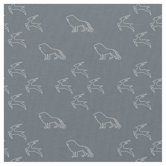 Tissu Le Cerf S'Éloigne Du Lion (Fermer)