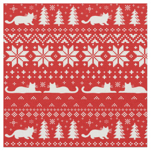 Tissu Le chat silhouette le motif de style de chandail