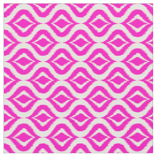 Tissu Le Chic Ikat, un rétro rose vif, tombe Motif