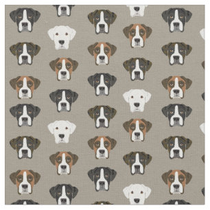 Tissu Le chien des Boxers face au kaki