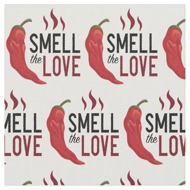 Tissu Le Chili rouge sent l'amour (Fermer)