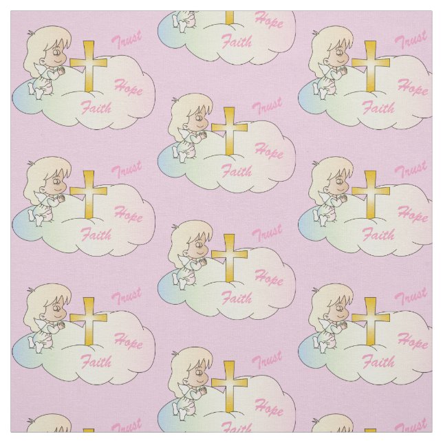 Tissu Le Ciel doux priant La Bébée (Échantillon)