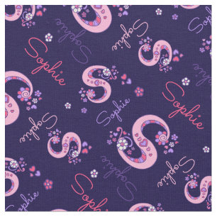 Tissu Le coeur de monogramme de la lettre S de Sophie