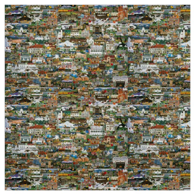Tissu Le collage du nord-ouest du Pacifique (Échantillon)