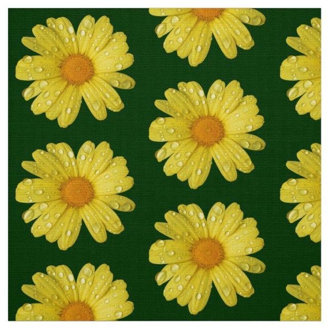 Tissu Le Daisy jaune dans la pluie (Échantillon)