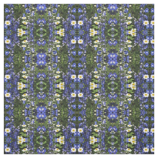 Tissu Le Delphinium bleu dans les jardins (Échantillon)