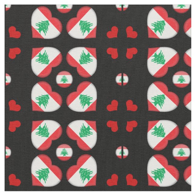 Tissu Le drapeau libanais et les coeurs libanais sont en (Fermer)