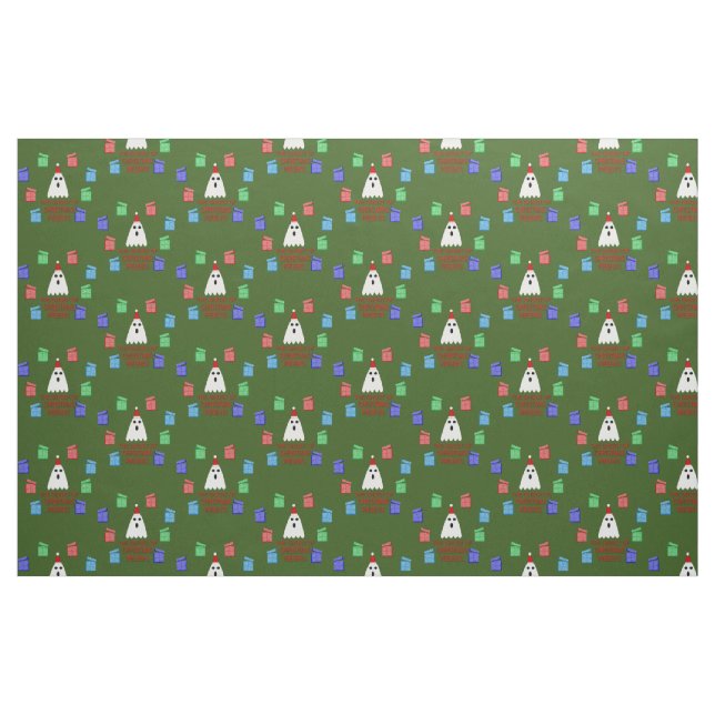 Tissu Le fantôme de Noël présente drôle (Fat Quarter)