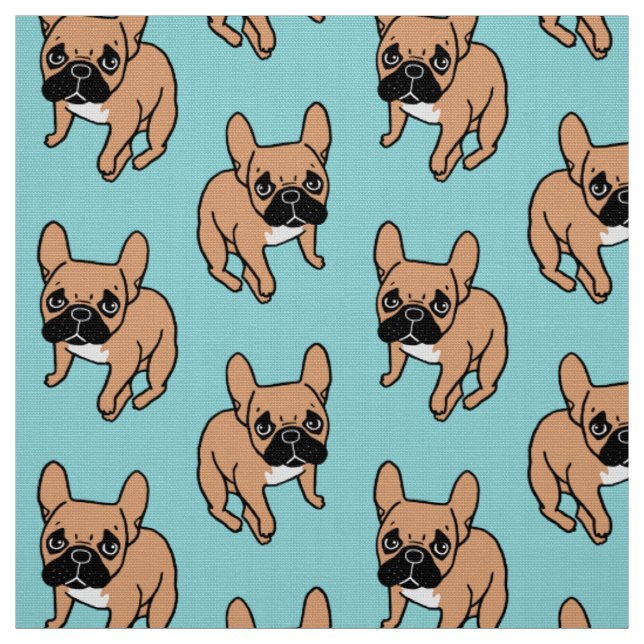 Tissu Le faon noir mignon Frenchie de masque a besoin (Échantillon)