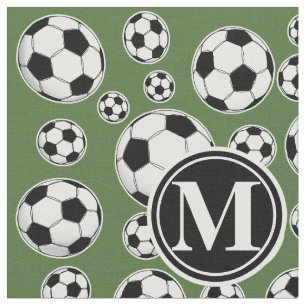 Tissu Le football de monogramme - dessus d'arbre