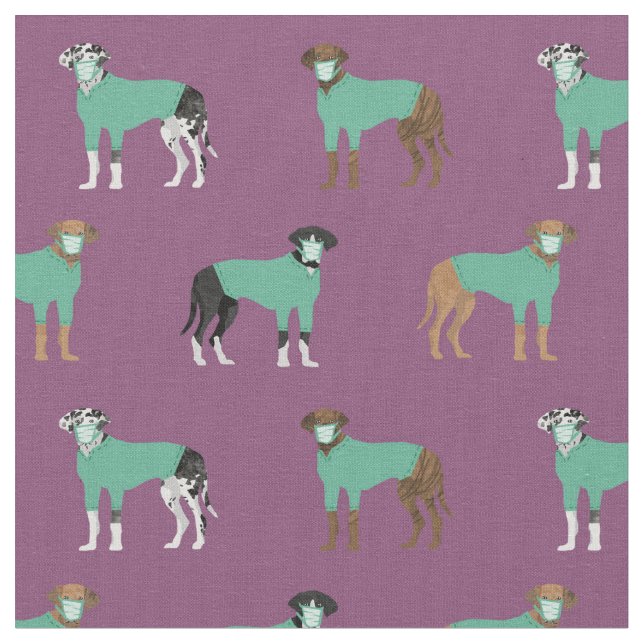 Tissu Le Grand Danois est mauve (Fermer)