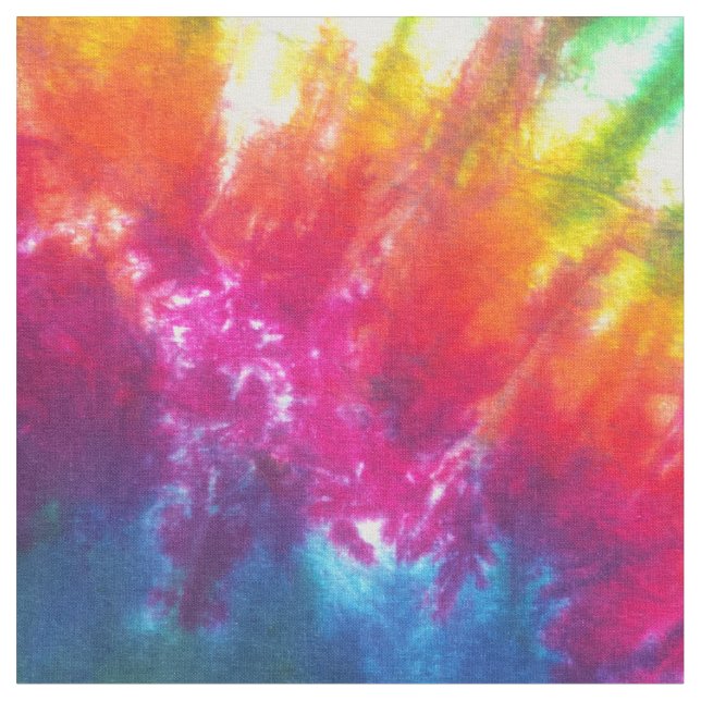 Tissu Le kaléidoscope d'arc-en-ciel teignent en nouant (Fermer)