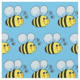 Tissu le miel mignon gaffent le motif d'abeille