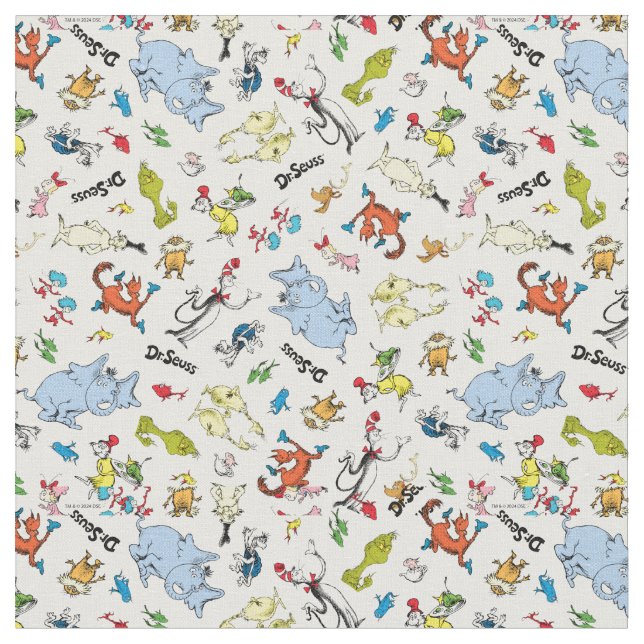 Tissu Le Monde du motif de Dr Seuss (Fermer)