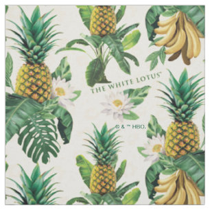 Tissu Le Motif blanc Lotus Pineapple Paradise