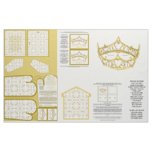 Tissu le motif de couture de couronne de diadème ouvre