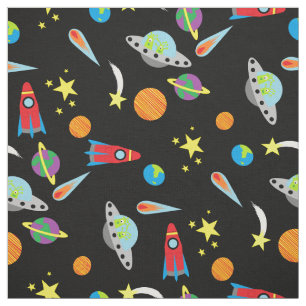 Tissu Le motif de l'espace de garçons tient le premier