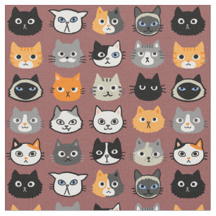 Tissu Le Motif des visages de chat  Cool Kitty Cat Lover