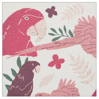 Le Motif tropical rose rouge d'Ara Parrot sur blan