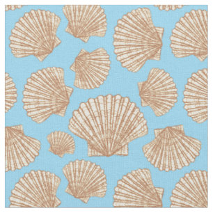 Tissu Le motif vintage de coquillage de style ajoutent