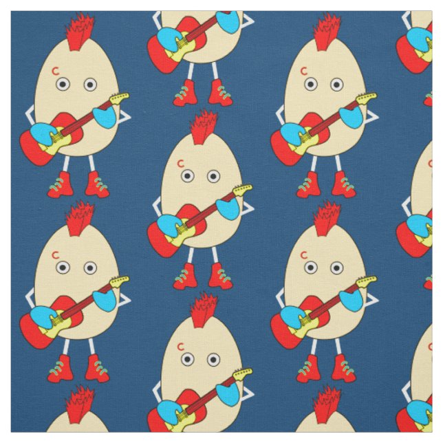 Tissu Le musicien de rock Egghead (Échantillon)