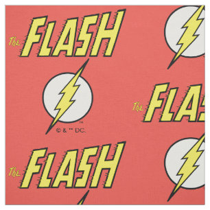 Tissu Le nom Flash et logo d'éclair
